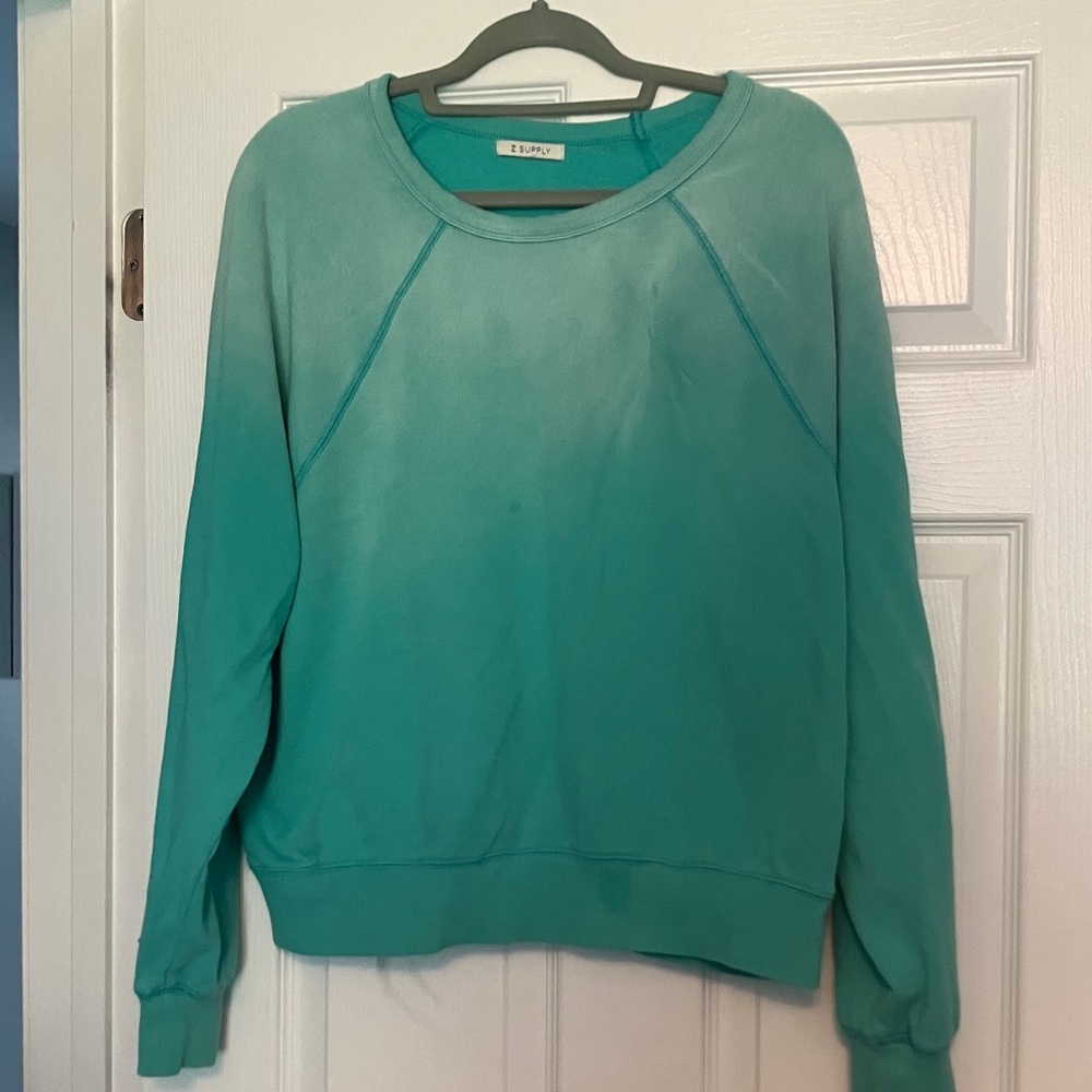 Z Supply Teal Crew Neck Sweatshirt